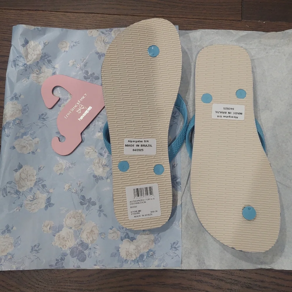 LoveShackFancy x havaianas Women's Whisper Blue Top Flip Flops - Picture 4 of 12